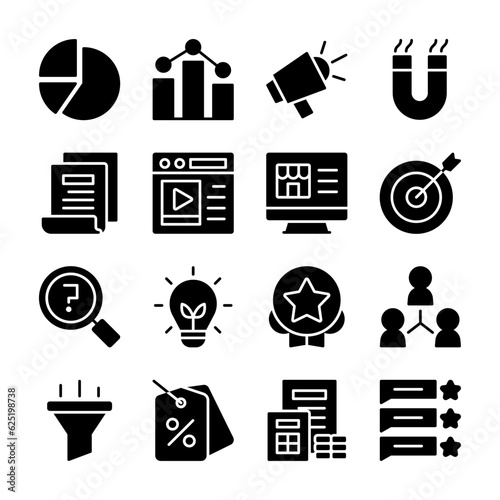 Marketing Icons Glyph Style for Any Purpose