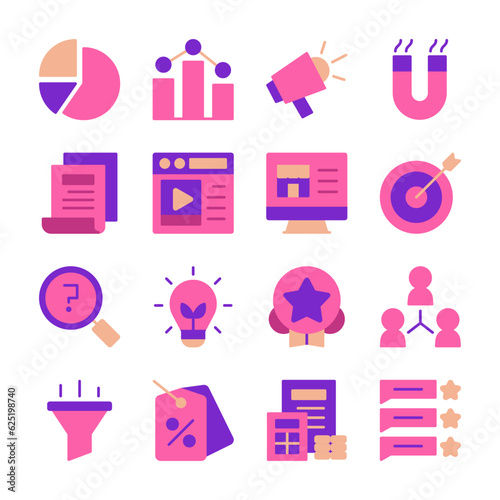 Marketing Icons Flat Style for Any Purpose