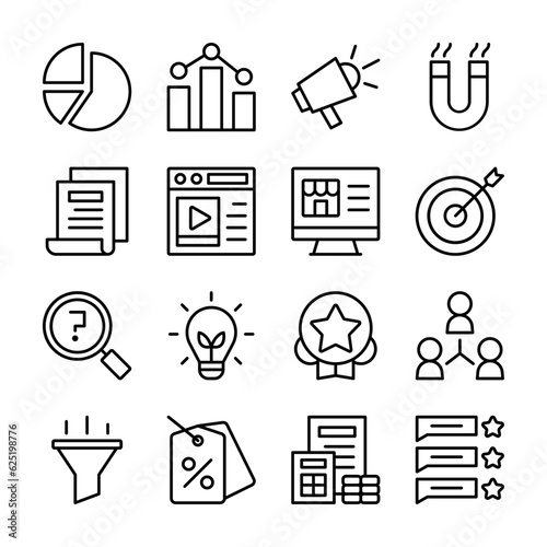 Marketing Icons Outline Style for Any Purpose