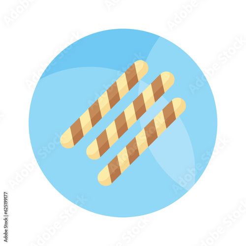 Crispy and crunchy chocolate flavored biscuit, wafer biscuit vector design