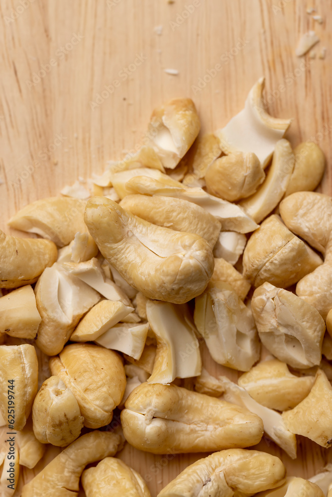 fresh cashew nuts on the table fresh cashew nuts on the table