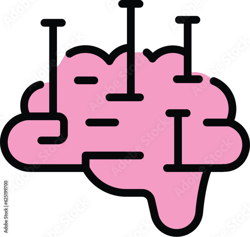 Brain stereotype icon outline vector. Life habit. Gender equality color flat