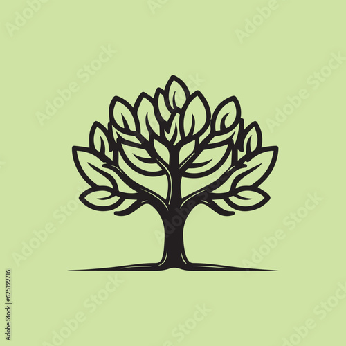 Vector silhouette icon of tree