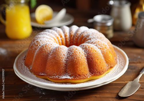 Delicious cornmeal cake on table. Typical Brazilian cake.