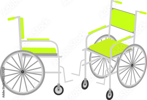 Vector illustration of wheelchair for disabled people isolated on white background