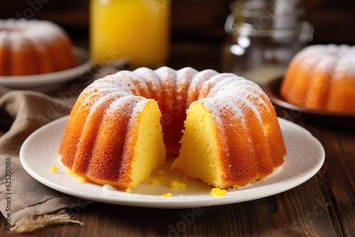 Delicious cornmeal cake on table. Typical Brazilian cake.