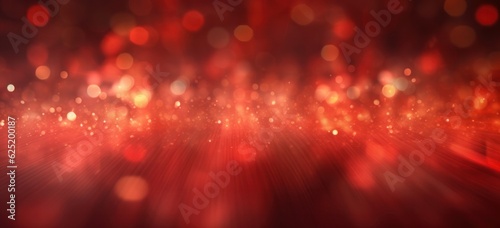 Abstract red bokeh pattern with sparkling lights, ideal for Christmas and New Years decorations. Concept of a magical and enchanting celebration.