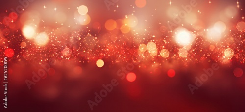 Festive red bokeh background with glittering lights, perfect for Christmas and New Years Eve parties. Concept of a dazzling holiday season.