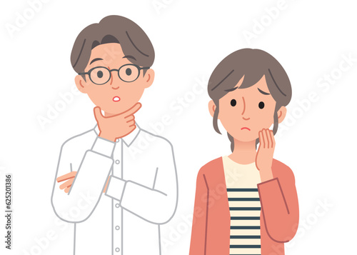 悩んでいる男女
worried men and women