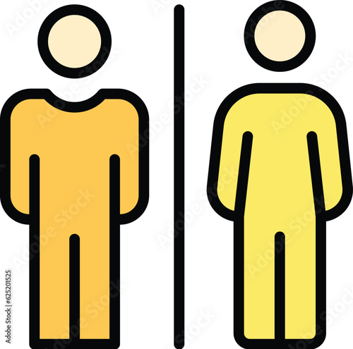 Sexual equality icon outline vector. Gender discrimination. Human rights color flat