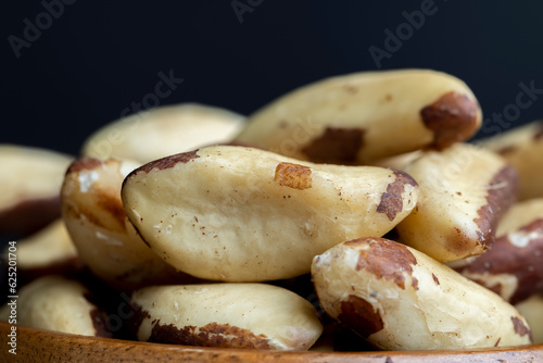 Peeled Brazil nuts on the table