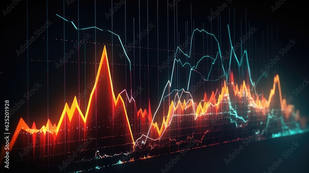 Growth graph and progress of business and analyzing financial and investment data, generative AI. Growth graph and progress of business and analyzing financial and investment data, generative AI.