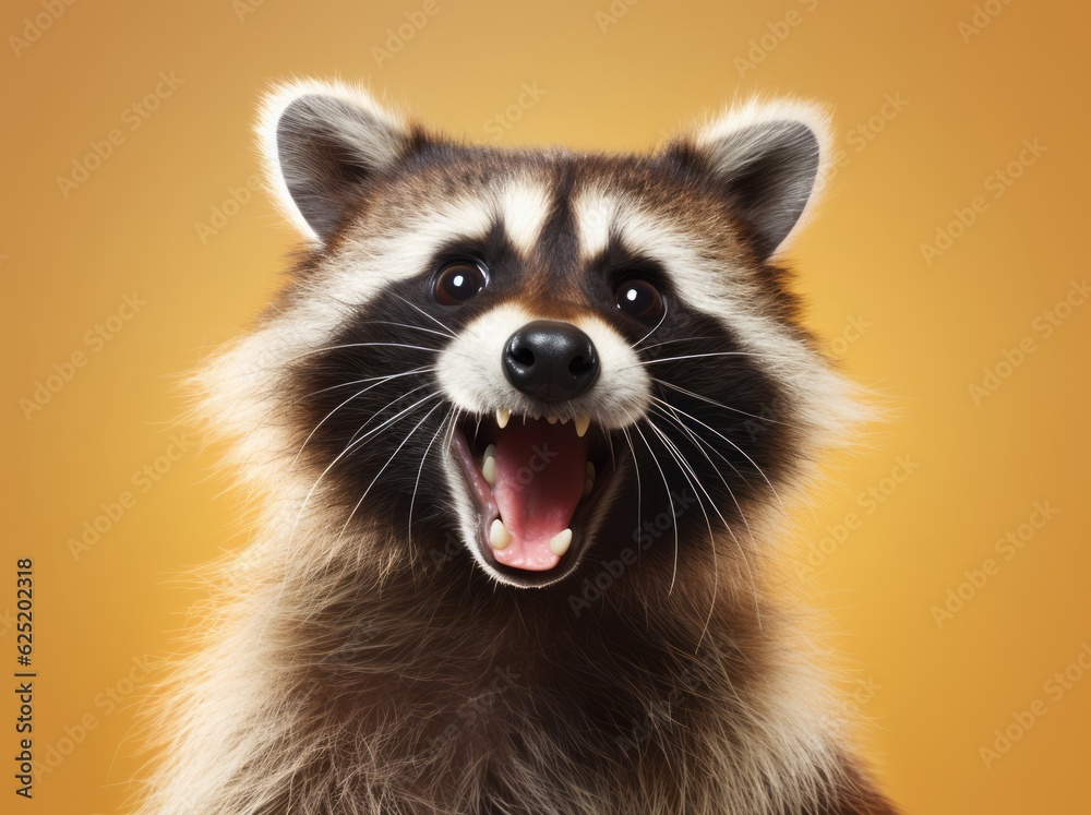 Funny Raccoon Portrait, A Beautiful and Cute Young Mammal in its Natural Habitat, Generative AI Funny Raccoon Portrait, A Beautiful and Cute Young Mammal in its Natural Habitat, Generative AI