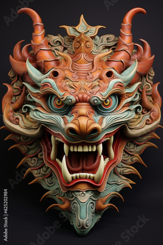 Chinese dragon head. generative ai