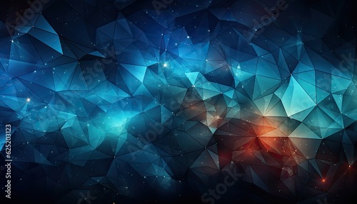 Geometric blue background. Abstract pattern backdrop. Technology. Futuristic. Illustration. Generative AI