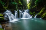waterfall in the forest  generated by AI technology