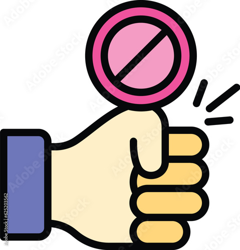 Stop stereotypes icon outline vector. Ageism prejudice. Gender discrimination color flat