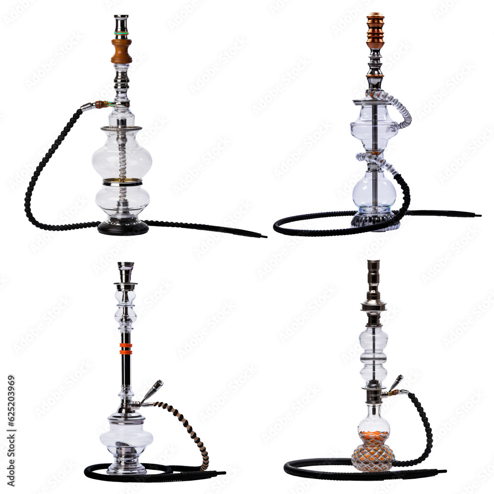Shisha, hookah, water pipe isolated on the transparent background PNG