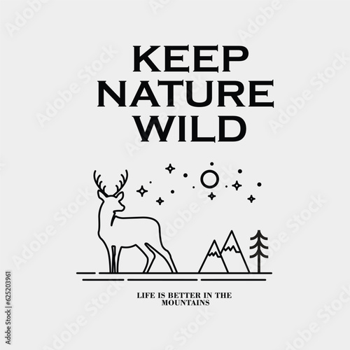 Mountain and Camping Life illustration, outdoor adventure , Vector graphic for t shirt and other uses.