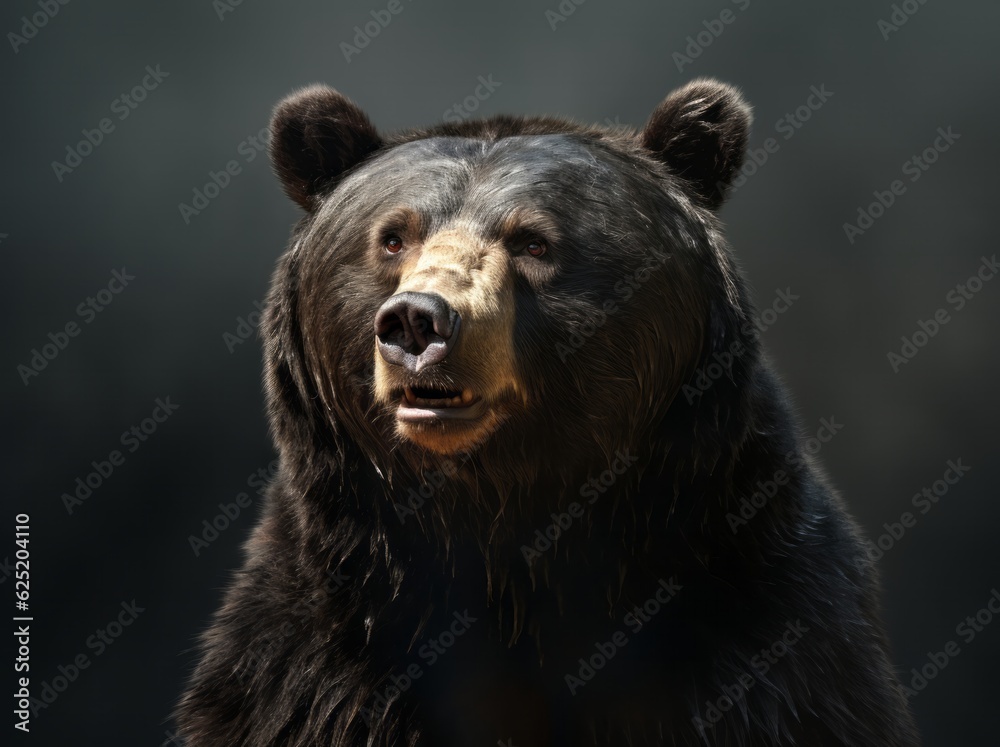 Ursus Portrait, A Majestic Illustration of a Dangerous Grizzly Bear, Generative AI Ursus Portrait, A Majestic Illustration of a Dangerous Grizzly Bear, Generative AI