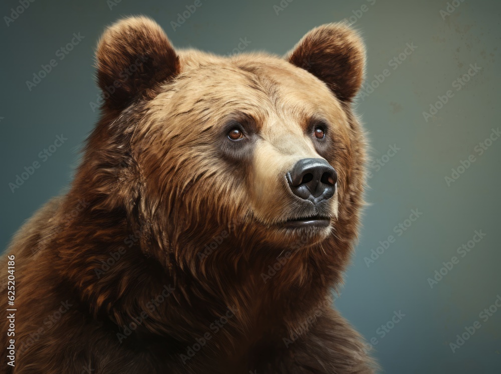 Ursus Portrait, A Majestic Illustration of a Dangerous Grizzly Bear, Generative AI Ursus Portrait, A Majestic Illustration of a Dangerous Grizzly Bear, Generative AI