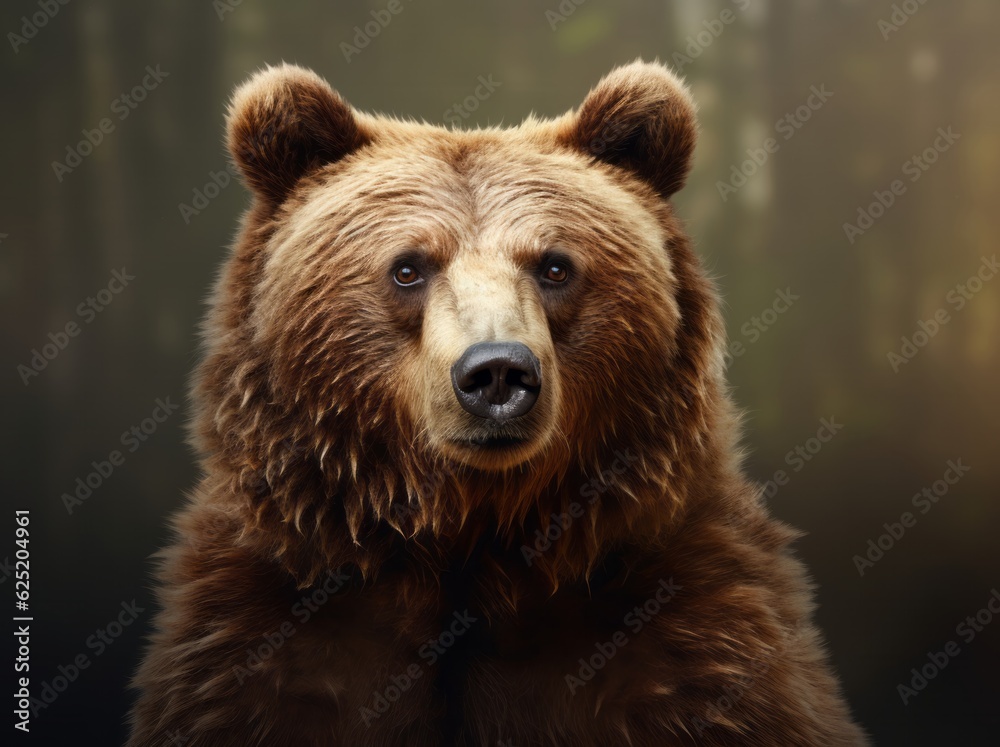 Ursus Portrait, A Majestic Illustration of a Dangerous Grizzly Bear, Generative AI Ursus Portrait, A Majestic Illustration of a Dangerous Grizzly Bear, Generative AI