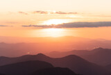 Panorama of sunset over mountains