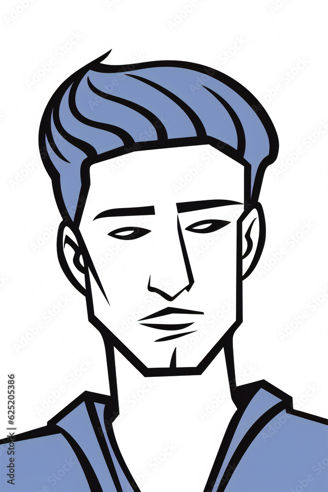 Bold Line Quirky Man minimal Avatar on white background Bold Line Quirky Man minimal Avatar on white background