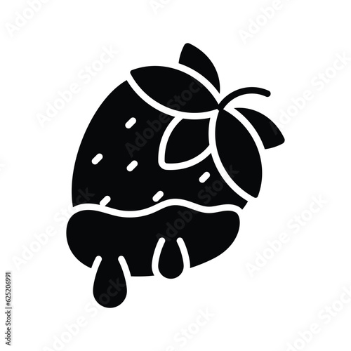 An amazing chocolate dipped strawberry vector design, modern flat style