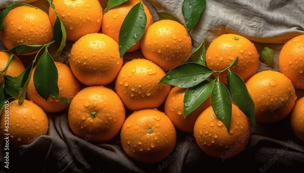 Fresh mandarins on the table after being washed Fresh mandarins on the table after being washed