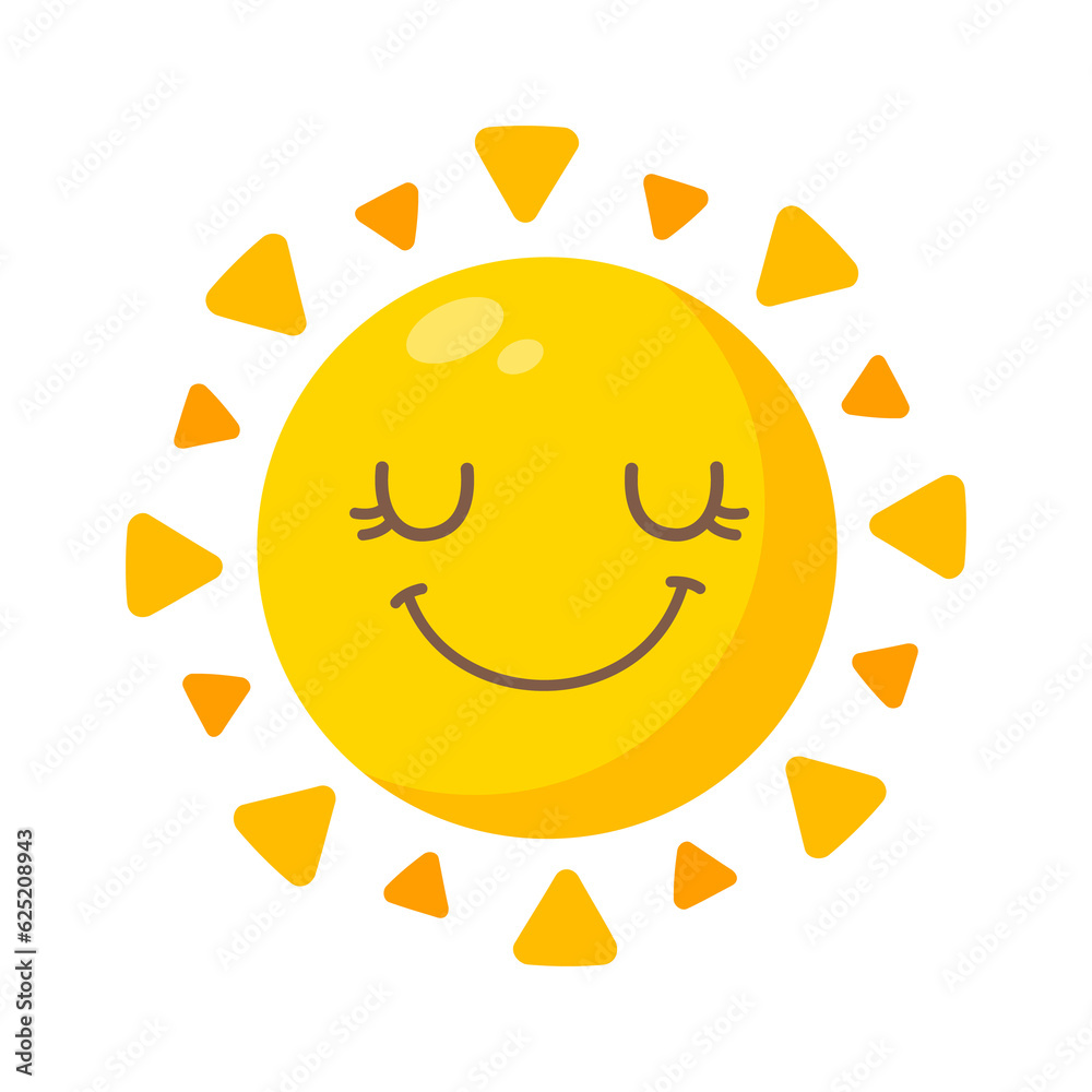 Cartoon sun with cute cartoon faces for children. Cartoon sun with cute cartoon faces for children.