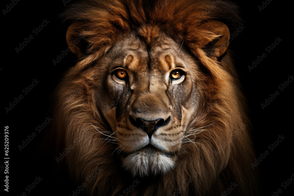 Portrait animal big africa face dark nature kenya noble cat lion predator