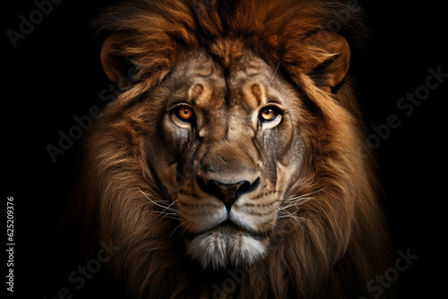 Portrait animal big africa face dark nature kenya noble cat lion predator