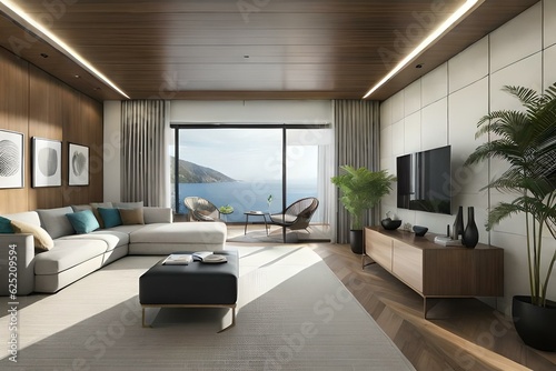living room interior generated by AI technology © Syed