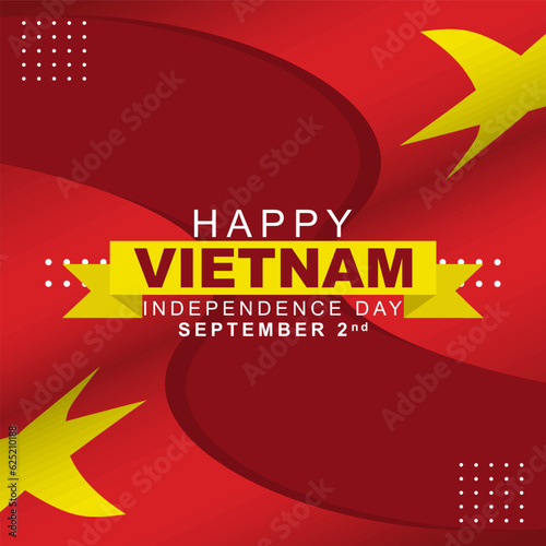 Happy Vietnam Independence Day September 2th Celebration Vector Design Illustration. Template for Poster, Banner, Greeting Card