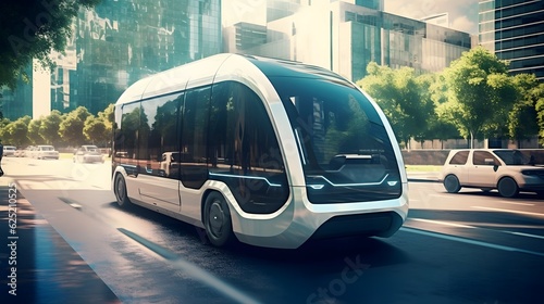 futuristic self-driving electric bus  high technology © Altair Studio