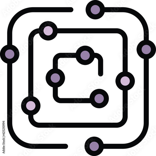 Business labyrint icon outline vector. Labyrinth maze. Puzzle game color flat