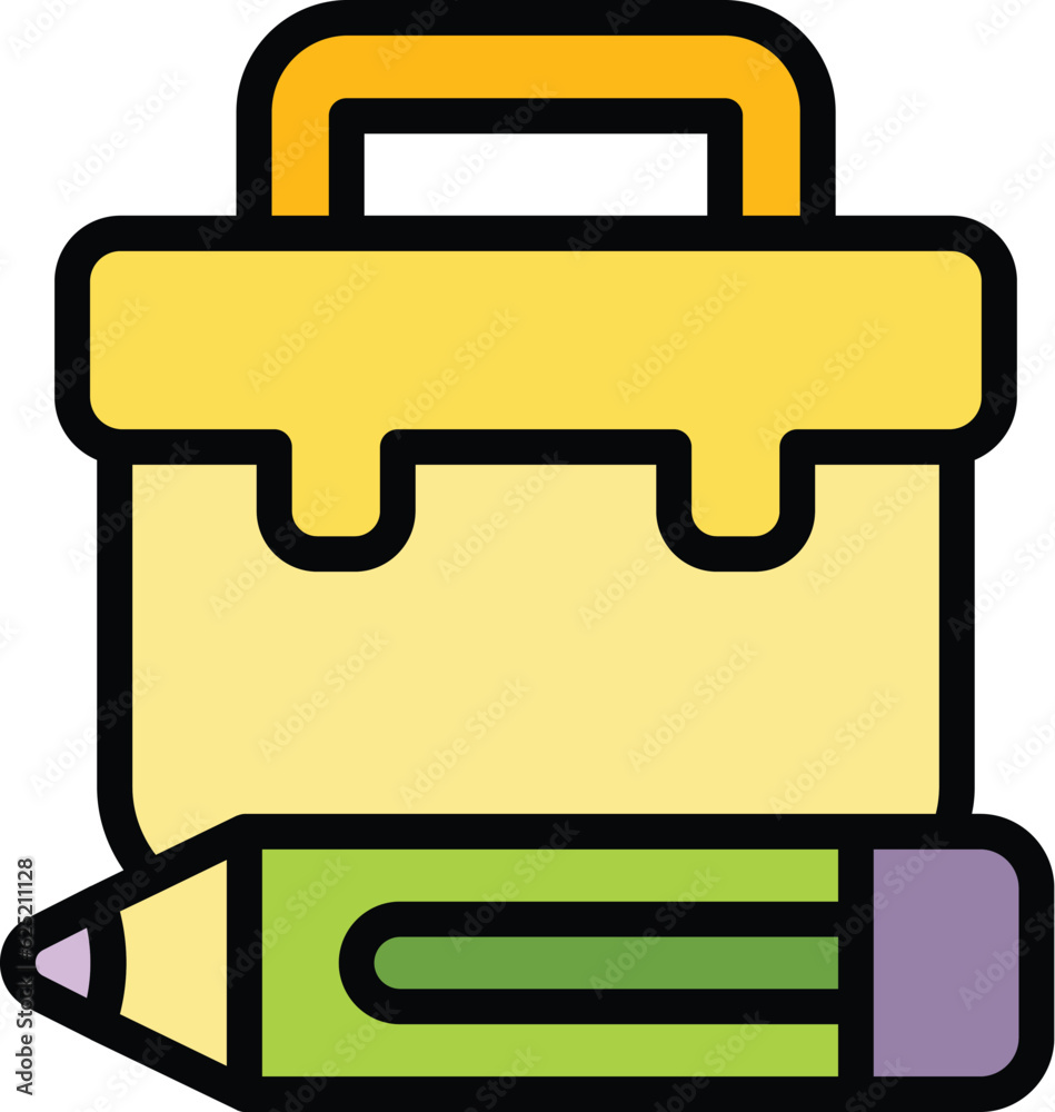 Worker suitcase icon outline vector. Business office. Run employment color flat Worker suitcase icon outline vector. Business office. Run employment color flat