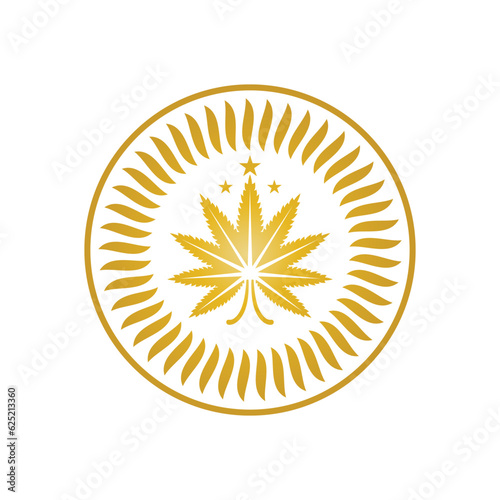 Mariuhana leaf symbol, marijuana or hemp icon, cannabis medical sign