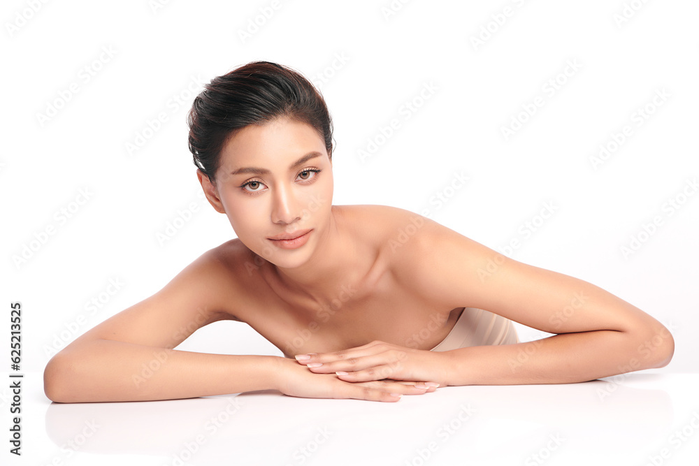 Beautiful young asian woman with clean fresh skin on white background, Face care, Facial treatment, Cosmetology, beauty and spa, Asian women portrait. Beautiful young asian woman with clean fresh skin on white background, Face care, Facial treatment, Cosmetology, beauty and spa, Asian women portrait.