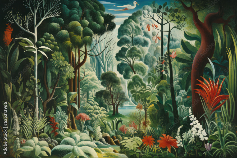 Fototapeta premium Garden of Eden or Garden of God, the Terrestrial Paradise. Genesis