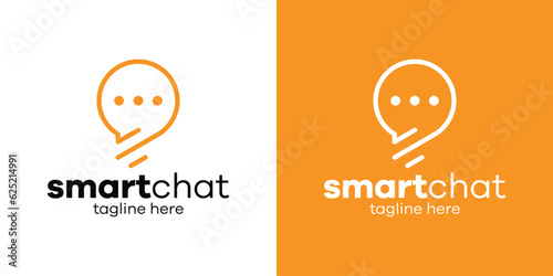 logo design talk and lamp icon vector inspiration