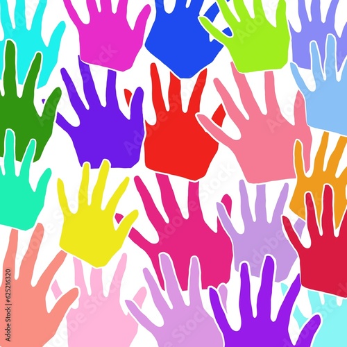 colorful hand prints