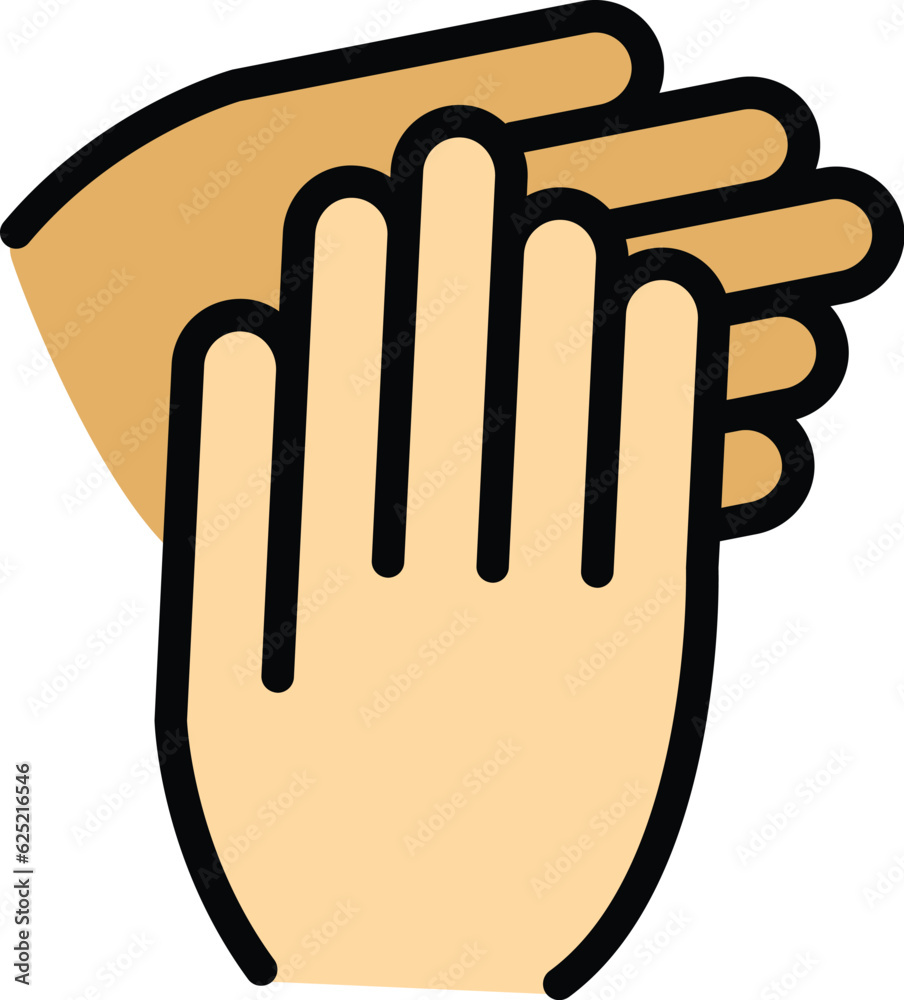 Praise handclap icon outline vector. Hand clap applause. Finger encourage color flat Praise handclap icon outline vector. Hand clap applause. Finger encourage color flat