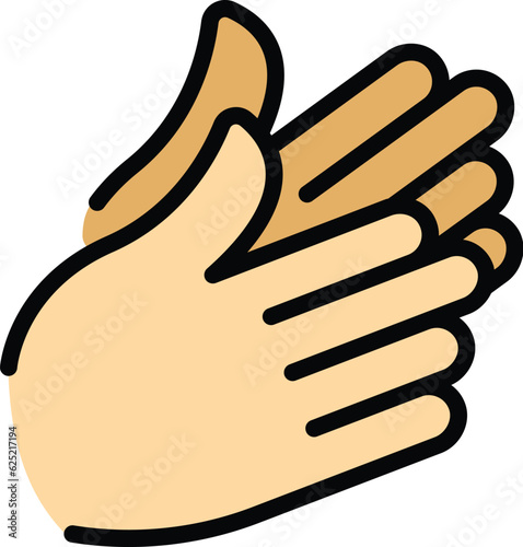 Handclap gesture icon outline vector. Hand clap applause. People support color flat