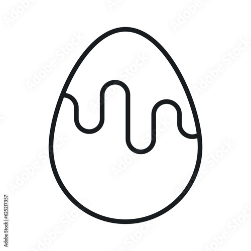 Chocolate dipped egg icon, cacao egg vector isolated on white background