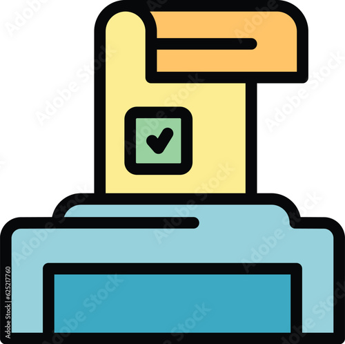 Polling booth icon outline vector. Election vote. People ballot color flat