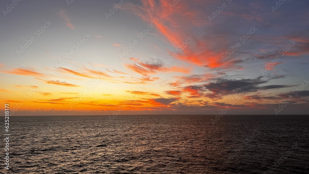 Sunset in the middle of the Indian Ocean