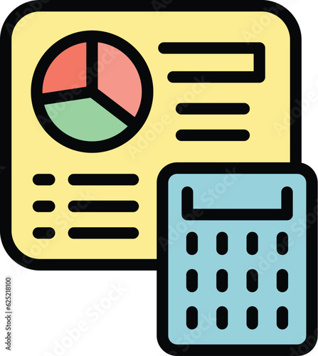 Election results icon outline vector. Ballot vote. Digital poll color flat