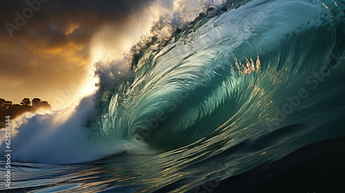 Ocean wave. Generative AI © piai